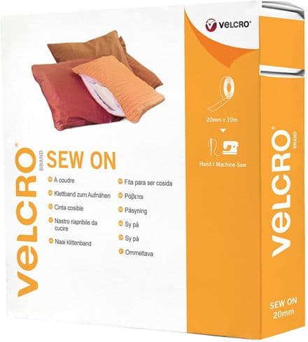 Velcro Hook & Loop Tape: Sew-On: 10m x 20mm: Black - V60271